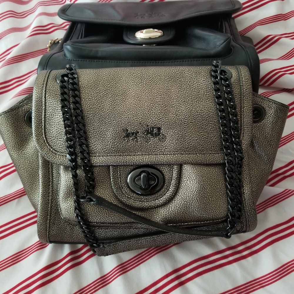 🐸Coach RANGER FLAP CROSSBODY METALLIC - Picture 2 of 8